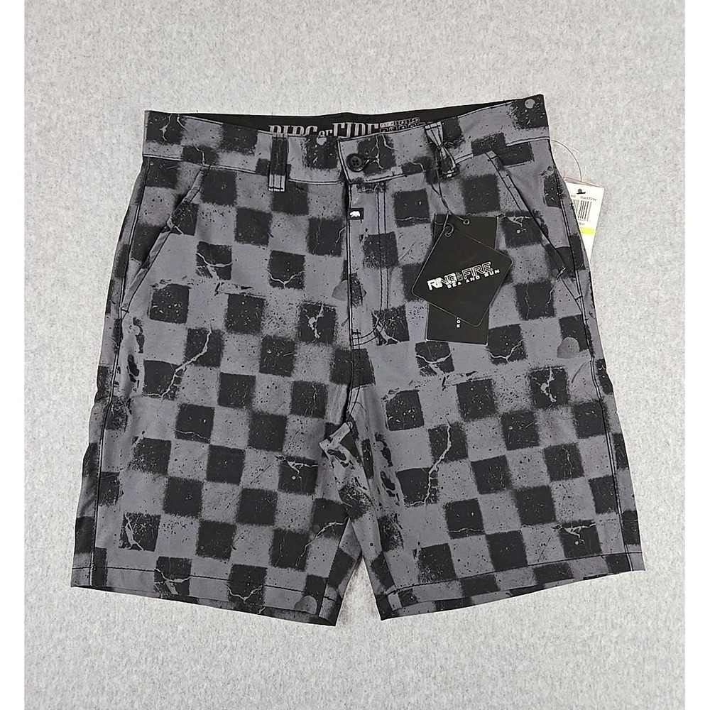 Ring Of Fire Board‎ Shorts Mens Size 30  Checkered Swim Short Blue Unlined NEW